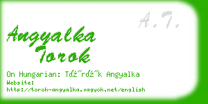 angyalka torok business card